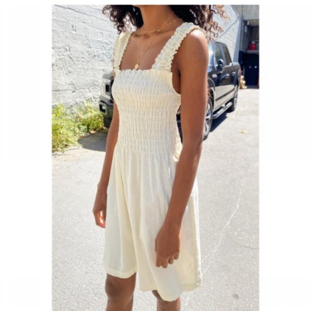 🐭 Lisa Says Gah Linen Tammy Dress Oatmilk XS 🐭